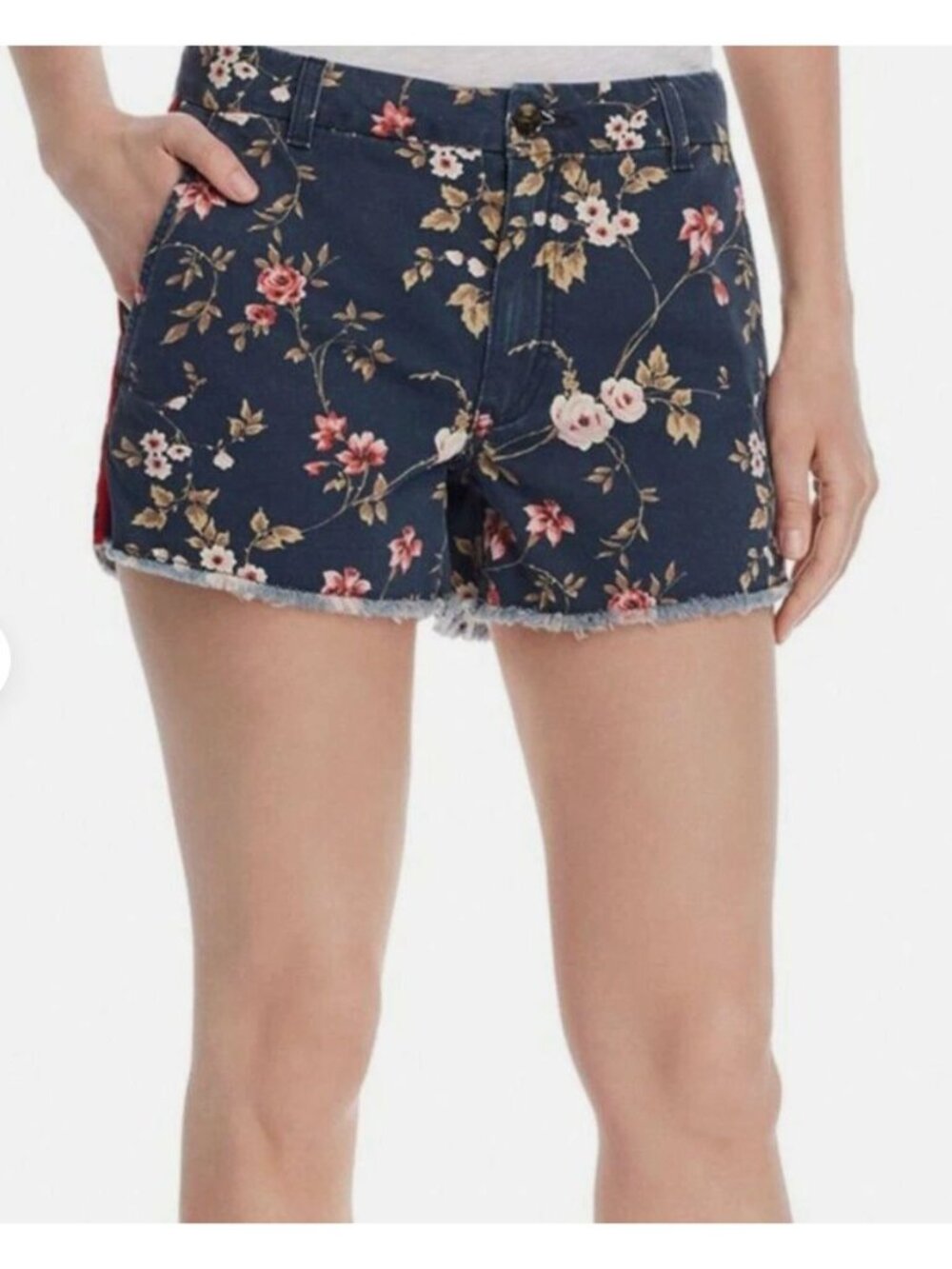 Sundry Denim Floral Mid Rise Shorts Size 25